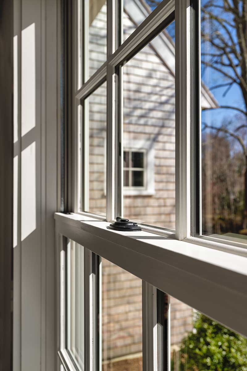 A close up of a Marvin Elevate Double Hung window.