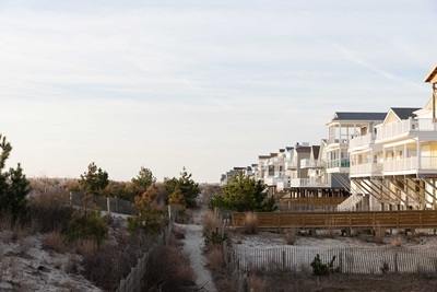 A row of homes in Bethany Beach, Delaware.
