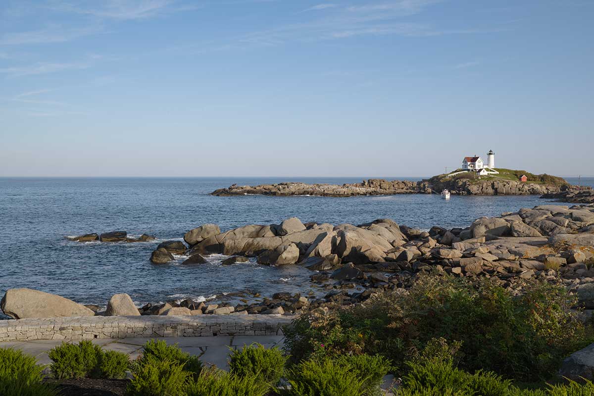 Nubble Lighthouse in York, Maine from the Viewpoint Hotel.